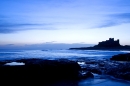 Bamburgh Castle dawn,blue. Jan '18.